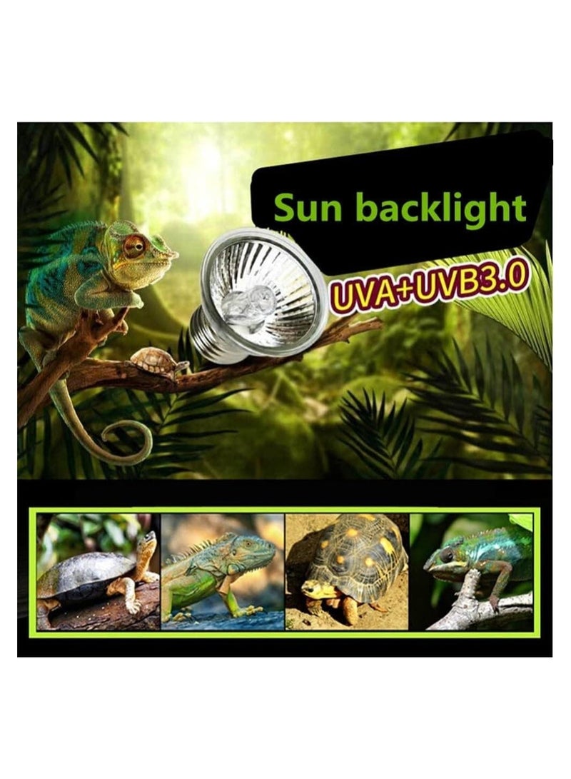 3Pack 50W UVA+UVB Bulbs Heat and Light for Reptiles Amphibian Tanks Terrariums Cages Lamp Basking Heater Replacement Works with Various Fixtures - Image 3